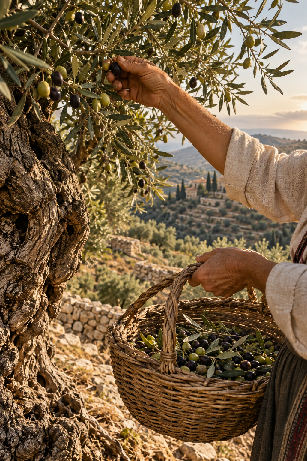 Olives gathered by hand in South Lebanon