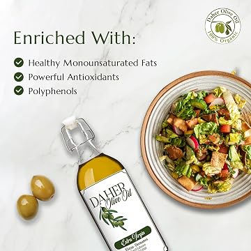 Daher Olive Oil enriched with healthy fats, antioxidants, and polyphenols